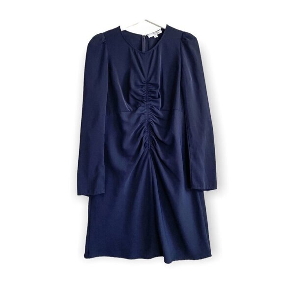 Thakoon Collective Ruched Puff Sleeve Mini Dress, Size 12, Blue - Picture 3 of 13